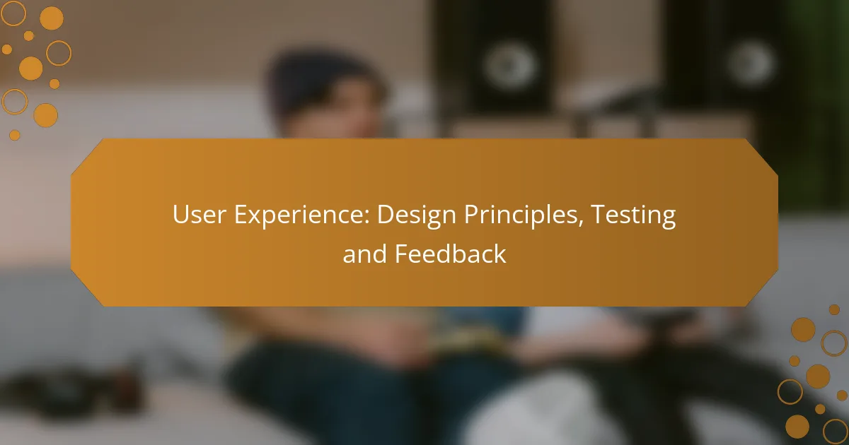 User Experience: Design Principles, Testing and Feedback