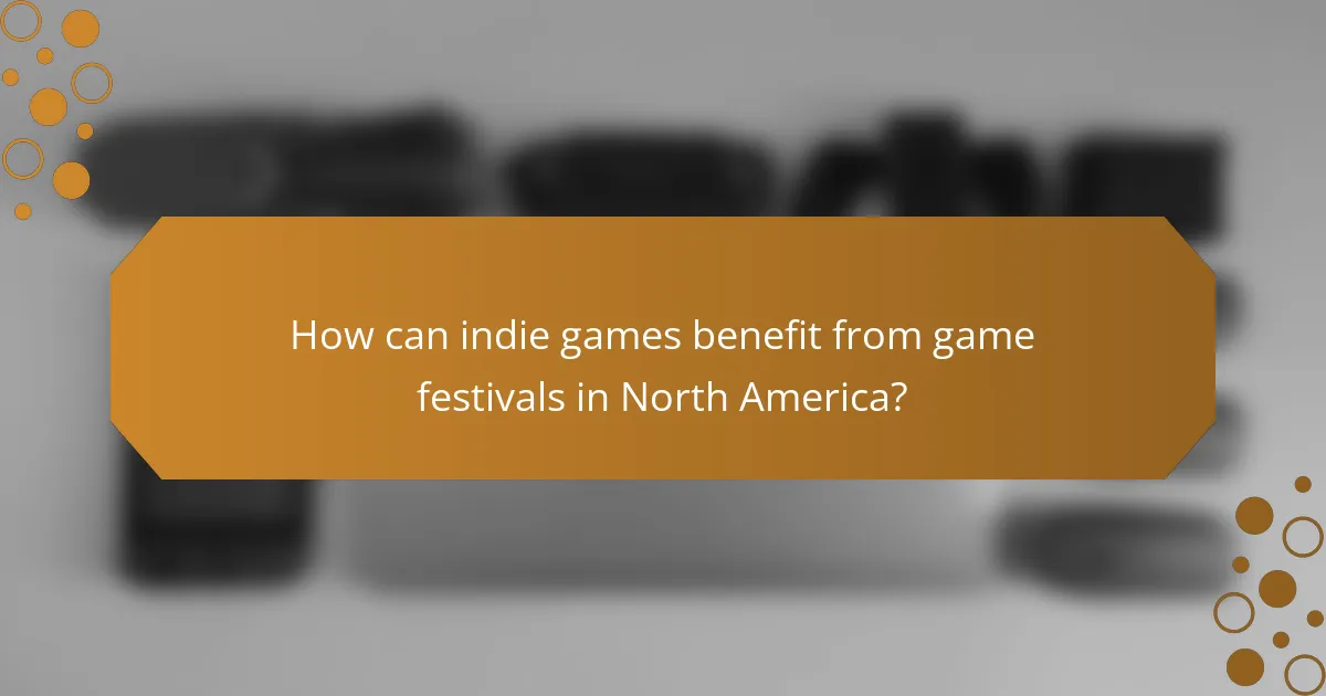 How can indie games benefit from game festivals in North America?