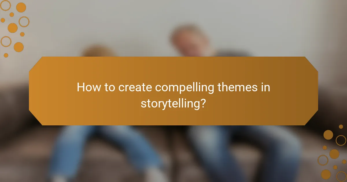 How to create compelling themes in storytelling?
