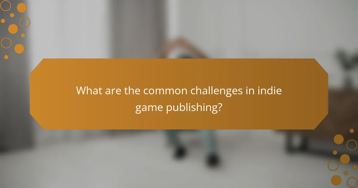 What are the common challenges in indie game publishing?