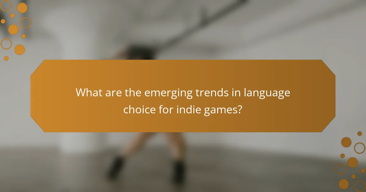 What are the emerging trends in language choice for indie games?